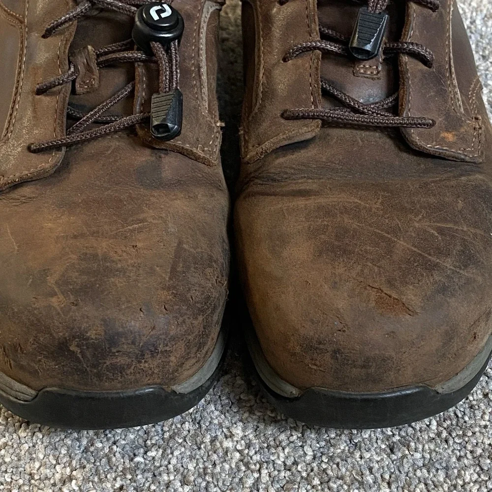 Red Wing Safety Toe Work Shoes Sz 8.5 E2 41.5 Brown Leather Slip Resistant 6708